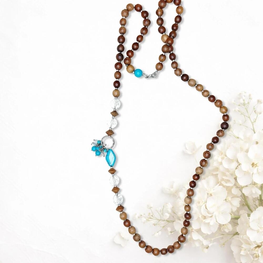 5569. Southwest Wood Necklace Long